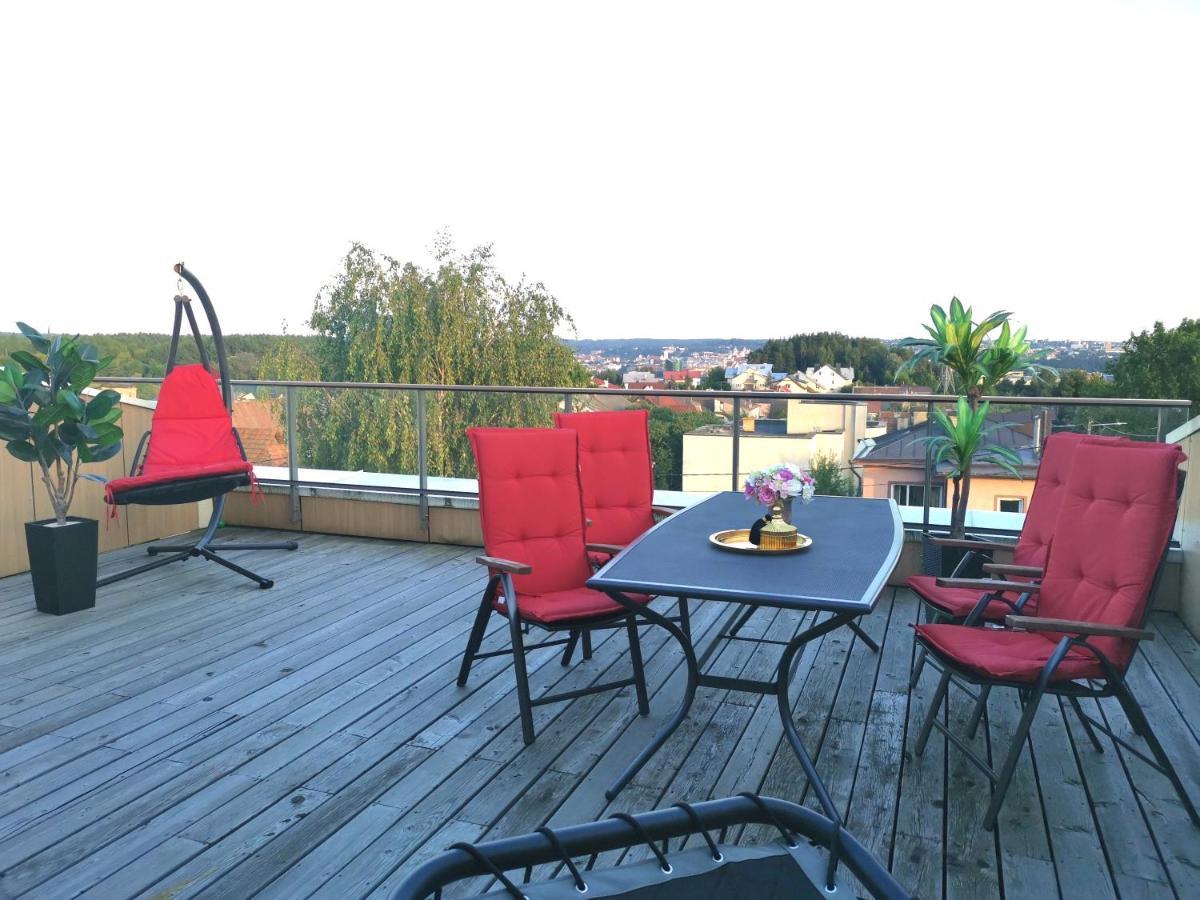 Apartament Luxury Penthouse With Large Terrace & Panoramic Old Town View Wilno Zewnętrze zdjęcie
